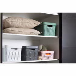 CURVER, Infinity Box 17 L, Recycled Plastic, Charcoal Grey, 35.5 x 26.2 x 21.9 cm