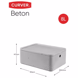Curver 3x Storage Box Set with Lid Size M Light Grey Household Organisers