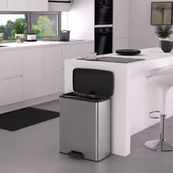 Curver Pedal Bin Deco 65 L Silver Home Kitchen Trash Can Waste Rubbish Bin