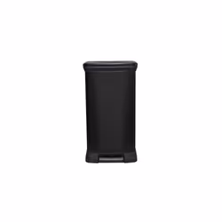 Curver Metal Effect Kitchen One Touch Deco Bin, Black, 50 Litre
