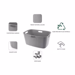 CURVER SOFTEX LAUNDRY BASKET 45L TAUPE