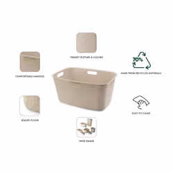 CURVER SOFTEX LAUNDRY BASKET 45L CHALK WHITE
