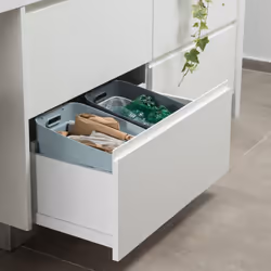 Curver Ready to Collect Recycling Lift Top Bin Bundle, 1 x 5L 1 x 10L 1 x 20L 1 x 30L, Dark Grey