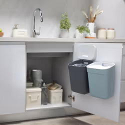 Curver Ready to Collect Recycling Lift Top Bin Bundle, 1 x 10L 1 x 30L, Dark Grey
