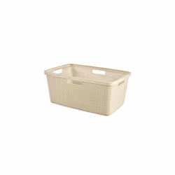 Jute Woven Effect 70% Recycled Rectangular Laundry Basket 46 Litres â Off White