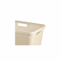 Jute Woven Effect 70% Recycled Rectangular Laundry Basket 46 Litres â Off White