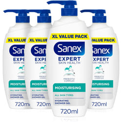 Sanex Body Wash Expert Skin Health Moisturising Shower Gel Dermatologist Tested Hydrating For All Skin Types Multipack