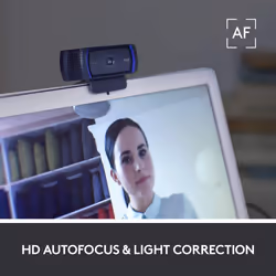 Logitech C920 HD Webcam Full HD 1080p/30fps Video Calling, Clear Stereo Audio, HD Light Correction, Works