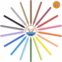 BIC Kids Plastidecor Colouring Crayons - Assorted Colours, Cardboard Wallet of 18
