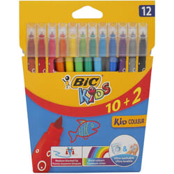 BIC Kids Kid Couleur Colouring Pens Value Pack (Pack of 10 , Plus 2 Free)