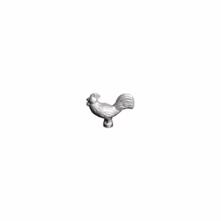405093460 Rooster Lid Knob Cast Iron Silver