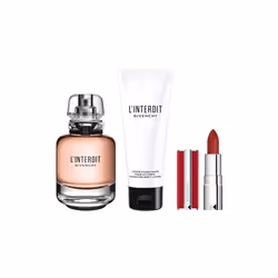 Givenchy L'interdit 3-Pieces Set for Women (2.6 Oz Eau De Parfume Spray + 2.5 Oz Hydrating Body Lotion + 0.5 Oz Lipstick)