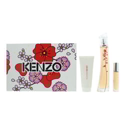 Kenzo Flower Ikebana Sakura Eau de Parfum 3 Piece Gift Set: Eau de Parfum 75ml - Eau de Parfum 10ml - Body Milk 75ml
