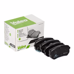 Brake pad set; VALEO; FIRST Rear Axle incl. wear warning contact without anti-squeak plate; for KIA, HYUNDAI; 583020XA00, 583 ...