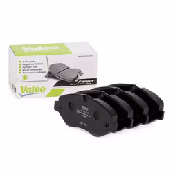 Brake pad set; VALEO; FIRST Front Axle excl. wear warning contact without anti-squeak plate; for MERCEDES-BENZ, VOLKSWAGEN, V ...
