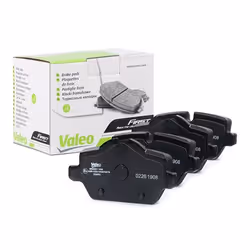Brake pad set; VALEO; FIRST Rear Axle excl. wear warning contact with anti-squeak plate; for BMW, MINI; 2288889, 2288890, 342 ...