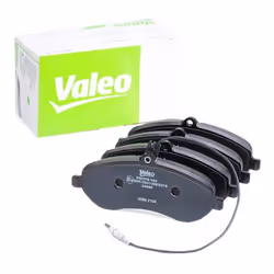 Brake pad set; VALEO; FIRST Front Axle incl. wear warning contact with anti-squeak plate; for PEUGEOT, CITROËN, FIAT, LANCIA, ...
