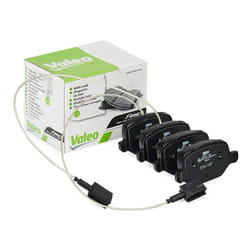 VALEO 302141 Brake pad set Rear Axle incl. wear warning contact with anti-squeak plate FIAT: 500 Hatchback, Panda II Hatchback, 500 C Convertible