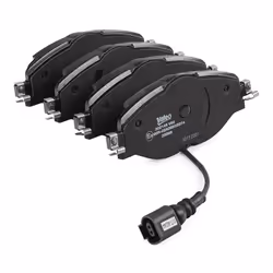 VALEO 302145 Brake pad set FIRST Front Axle incl. wear warning contact with anti-squeak plate VOLKSWAGEN: Golf 7, Tiguan II, Passat B8 Variant