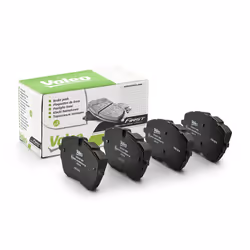 Brake pad set; VALEO; Front Axle excl. wear warning contact with anti-squeak plate; for PEUGEOT, VAUXHALL, DS, CITROËN, OPEL; ...