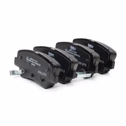 Brake pad set; VALEO; Rear Axle incl. wear warning contact with anti-squeak plate; for HYUNDAI, KIA, SSANGYONG, KG MOBILITY; ...