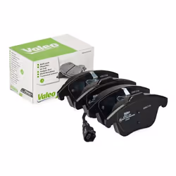 Brake pad set; VALEO; Front Axle incl. wear warning contact with anti-squeak plate; for VOLKSWAGEN, AUDI, SEAT, VW; 5N0698151 ...