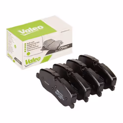 Brake pad set; VALEO; Front Axle excl. wear warning contact with anti-squeak plate; for LAND ROVER; LR019618, LR134694, SFP50 ...