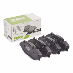 Brake pad set; VALEO; Front Axle excl. wear warning contact with anti-squeak plate; for MERCEDES-BENZ; 0004216110, 0014210910 ...