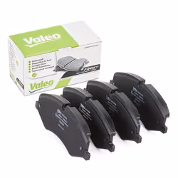 Brake pad set; VALEO; Front Axle excl. wear warning contact with anti-squeak plate; for LAND ROVER; LR015578, LR016962, LR026 ...