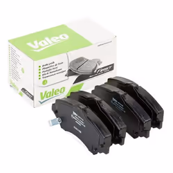 Brake pad set; VALEO; Front Axle incl. wear warning contact with anti-squeak plate; for JEEP, DODGE, CHRYSLER, FIAT, VW; 6802 ...