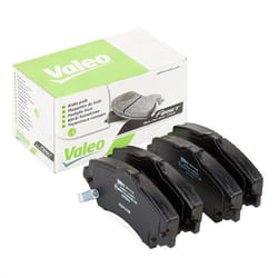 VALEO 302443 Brake pad set Front Axle incl. wear warning contact with anti-squeak plate JEEP: Wrangler IV, WRANGLER 3, Compass, DODGE: Journey MPV