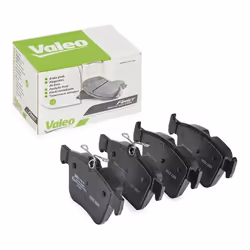 Brake pad set; VALEO; Rear Axle excl. wear warning contact with anti-squeak plate; for VOLKSWAGEN, AUDI, SEAT, SKODA, CUPRA; ...