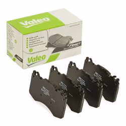 Brake pad set; VALEO; Front Axle excl. wear warning contact with anti-squeak plate; for LAND ROVER; LR016684, LR020362, LR039 ...