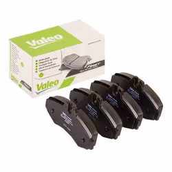 Brake pad set; VALEO; Front Axle excl. wear warning contact with anti-squeak plate; for MERCEDES-BENZ; 0004214110, 0034200120 ...
