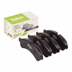 Brake pad set; VALEO; Rear Axle excl. wear warning contact with anti-squeak plate; for IVECO; 42555633, 500055652, 504232820, ...