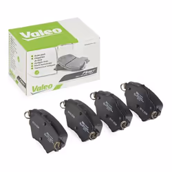 Brake pad set; VALEO; Rear Axle excl. wear warning contact with anti-squeak plate; for PEUGEOT, CITROËN, VAUXHALL, TOYOTA, OP ...