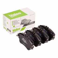 Brake pad set; VALEO; Front Axle excl. wear warning contact with anti-squeak plate; for MERCEDES-BENZ; 0004201405, 0004202902 ...