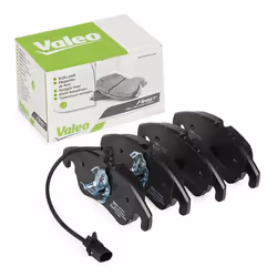 Brake pad set; VALEO; Front Axle incl. wear warning contact with anti-squeak plate; for AUDI; 4G0698151, 4G0698151AA, 4G06981 ...