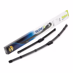 Wiper blade; VALEO; SILENCIO FLAT BLADE SET; 680, 425 Front Flat wiper blade with spoiler for left-hand drive vehicles; for P ...