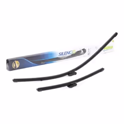 Wiper blade; VALEO; SILENCIO FLAT BLADE SET; 650, 400 Front Flat wiper blade with spoiler for left-hand drive vehicles; for T ...