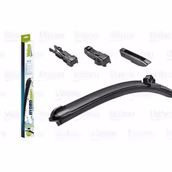 Wiper blade; VALEO; HYDROCONNECT; 650 Front Beam for left-hand drive vehicles 26 Hook fixing, Top Lock, Pin Fixing; for MERCE ...