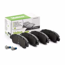 Brake pad set; VALEO; Front Axle with bolts/screws, with anti-squeak plate; for PEUGEOT, CITROËN, VAUXHALL, DS, OPEL; 1610489 ...