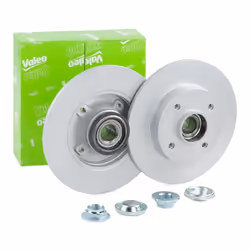 Brake disc; VALEO; Rear Axle 249 9 4 solid Coated; for CITROËN, PEUGEOT, VAUXHALL, DS, OPEL; 424919, 424932, 424932, 3648487, ...