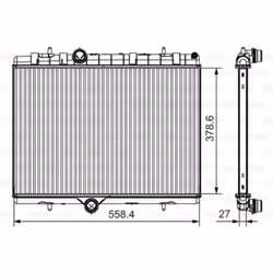 VALEO 701174 Engine radiator Aluminium 544 380 26 PEUGEOT: 3008 I, 5008 I, Partner II Tepee, CITROËN: Berlingo II