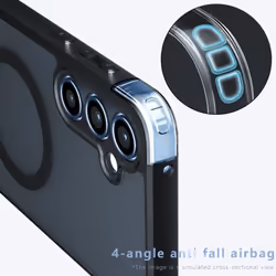 For Magsafe Acrylic Shockproof Phone Case for Samsung Galaxy A15 A25 A35 A55 A54 A34 A24 A14 Wireless Charging Magnetic Hard - black, for Samsung A24