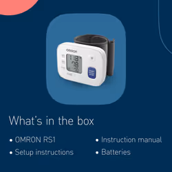 OMRON RS1 Automatic Wrist Blood Pressure Monitor for Home Use or on The Go - Clinically Validated Wrist Blood Pressure Machine with Pre-Formed Wrist