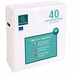 Exacompta Napkins Micro High Quality Embossed Paper White (Pack 40) SV
