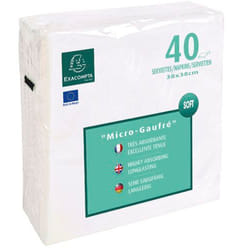 Exacompta Napkins Micro High Quality Embossed Paper White (Pack 40) SV