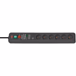 Brennenstuhl 1159541376, 3 m, Indoor, Anthracite, 6 AC outlet(s), 16 A, Over voltage