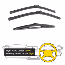 3PCS For Kia Ceed 2006-2009 24" 18" 12" Front Rear Wiper Blades Windshield Windscreen Window Cutter Accessories 2006 2007 200 ...
